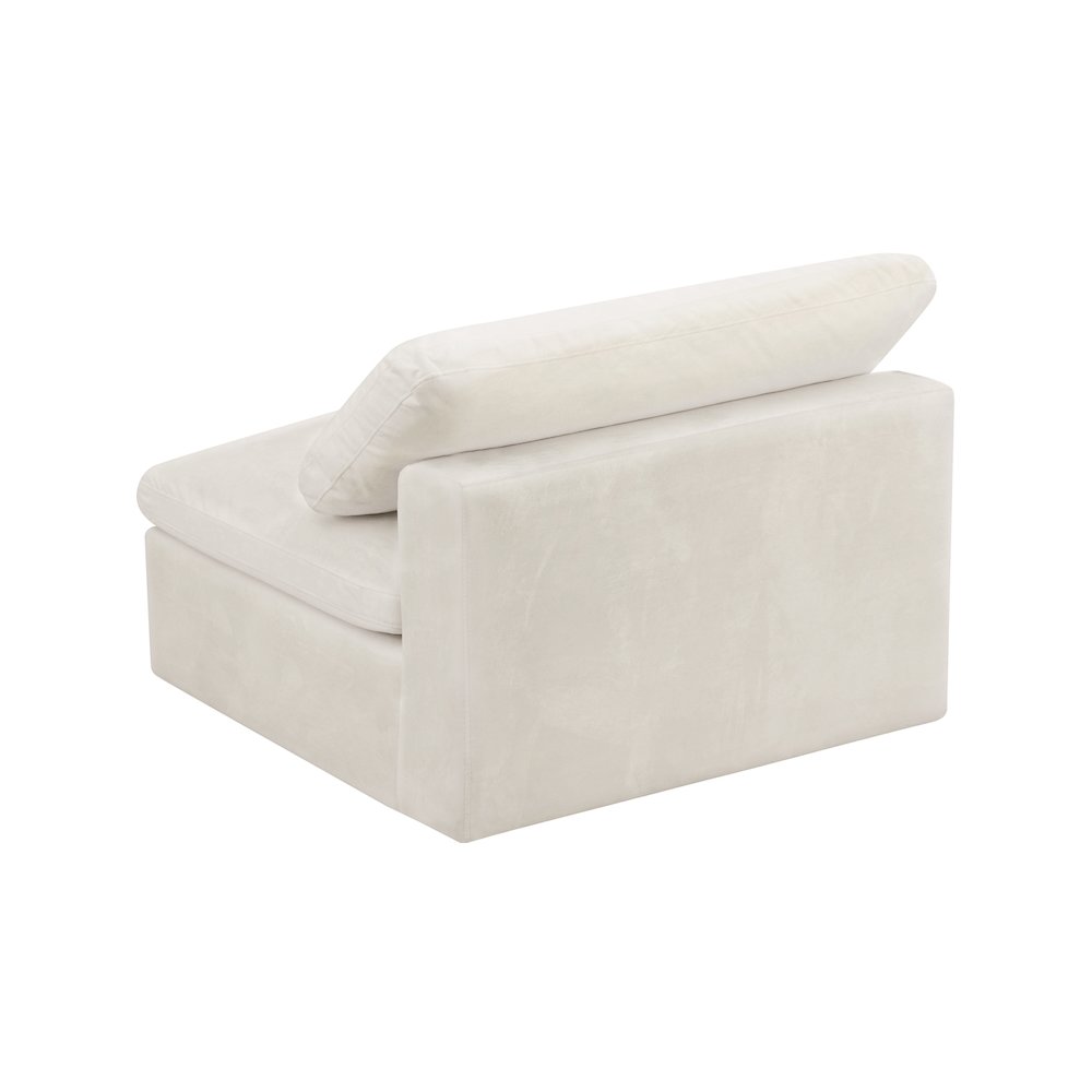 Cozy Cream Velvet Chair. Picture 3