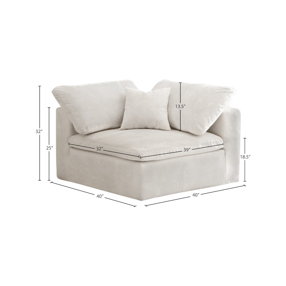 Cozy Cream Velvet Chair. Picture 4