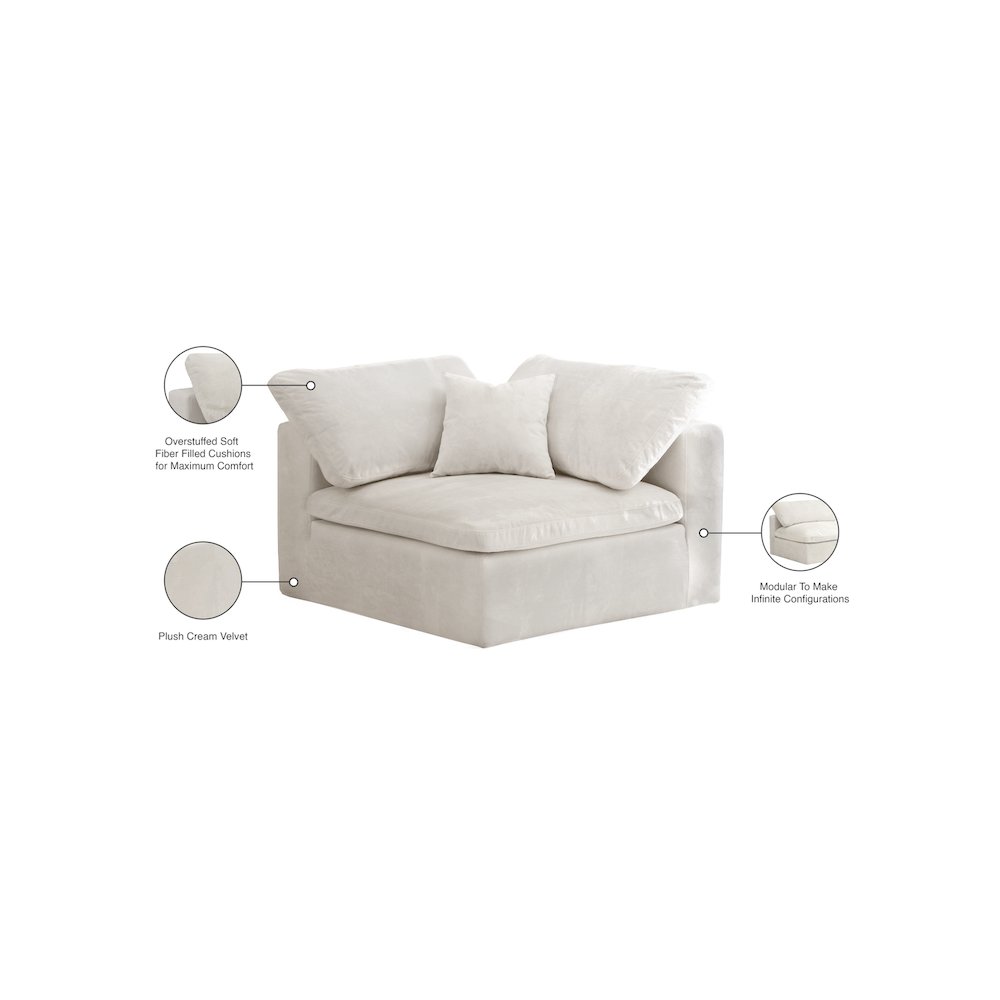 Cozy Cream Velvet Chair. Picture 5