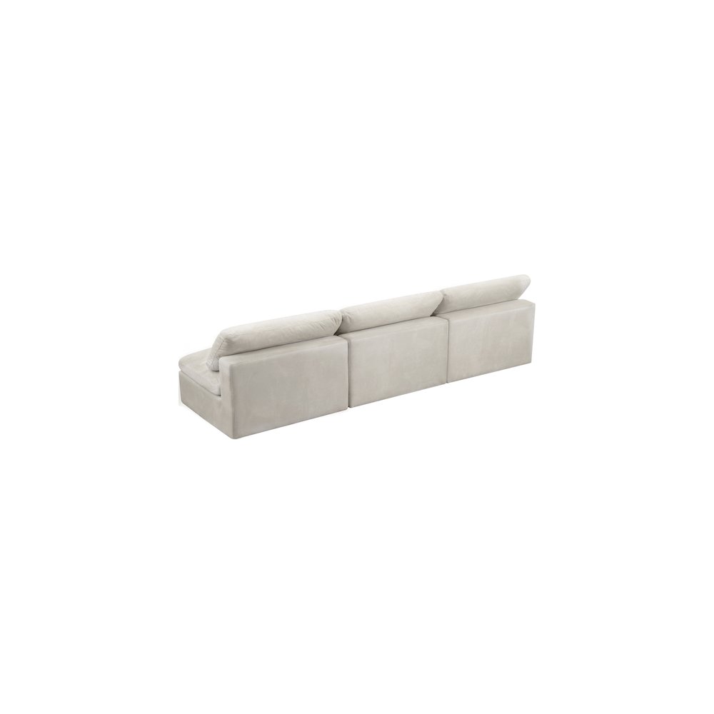 Cozy Cream Velvet Comfort Modular Armless Sofa. Picture 3