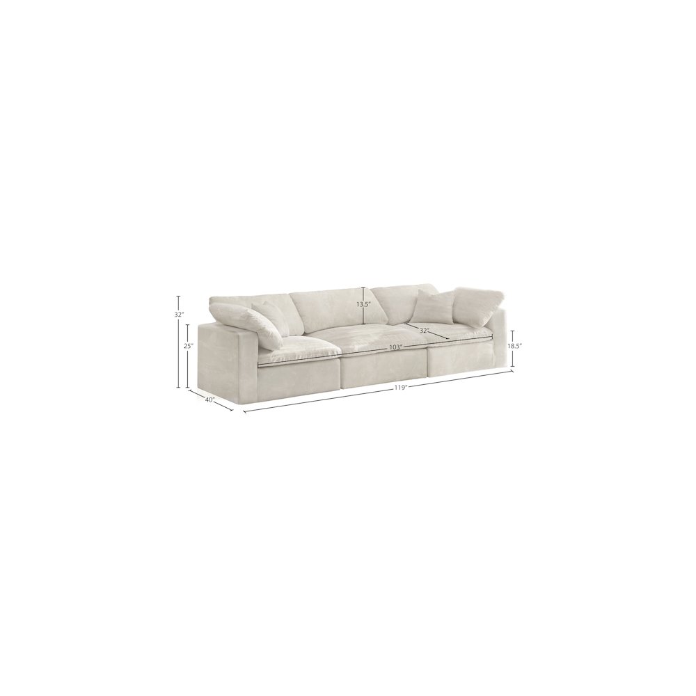 Cozy Cream Velvet Comfort Modular Sofa. Picture 6