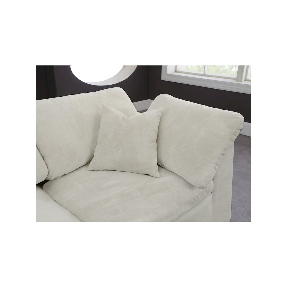 Cozy Cream Velvet Comfort Modular Sofa. Picture 4