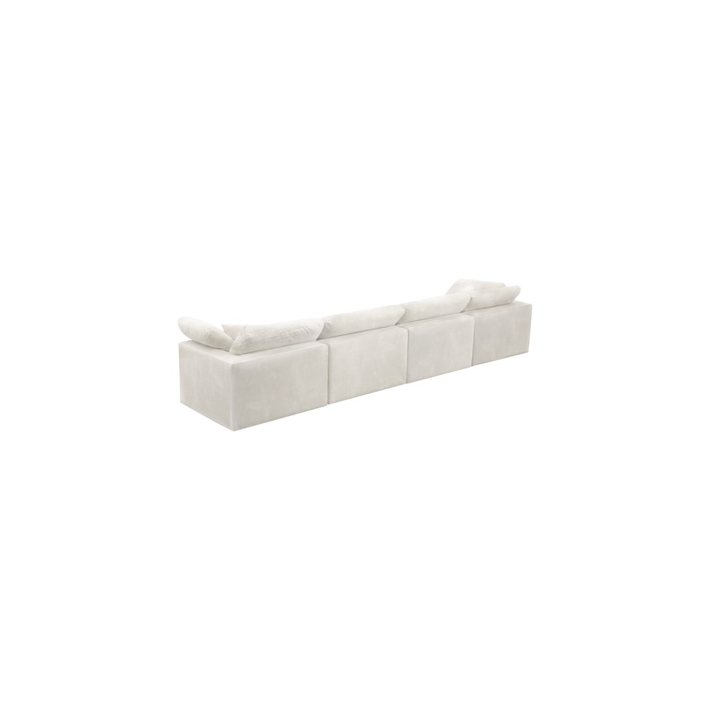 Cozy Cream Velvet Comfort Modular Sofa. Picture 3