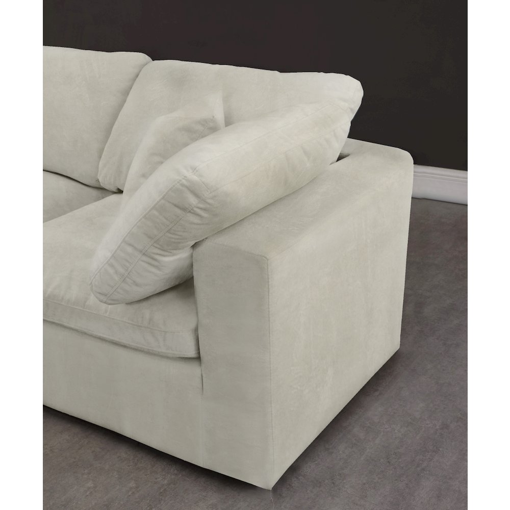Cozy Cream Velvet Comfort Modular Sofa. Picture 4