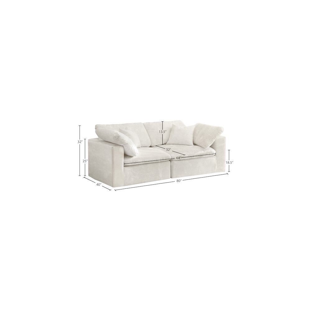 Cozy Cream Velvet Comfort Modular Sofa. Picture 9