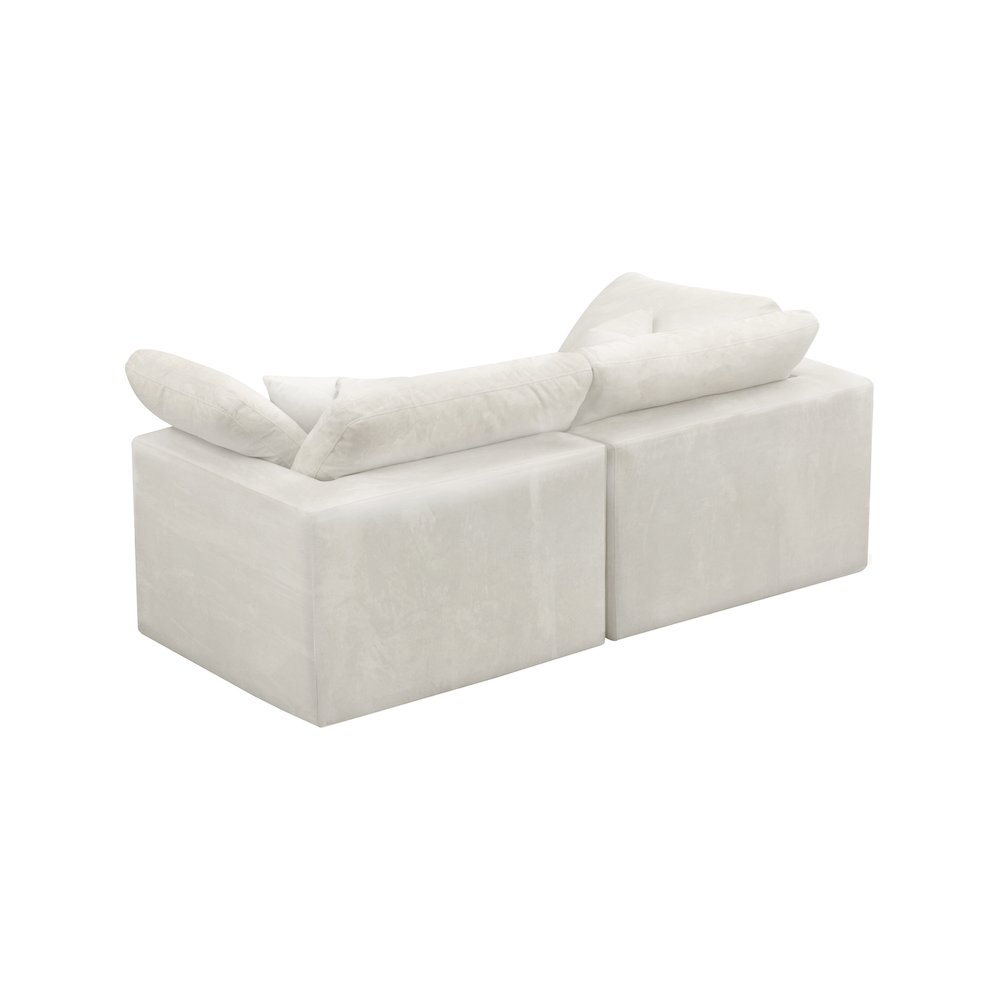 Cozy Cream Velvet Comfort Modular Sofa. Picture 4