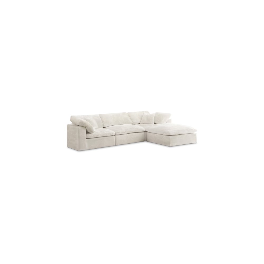 Cozy Cream Velvet Comfort Modular Sectional. Picture 1