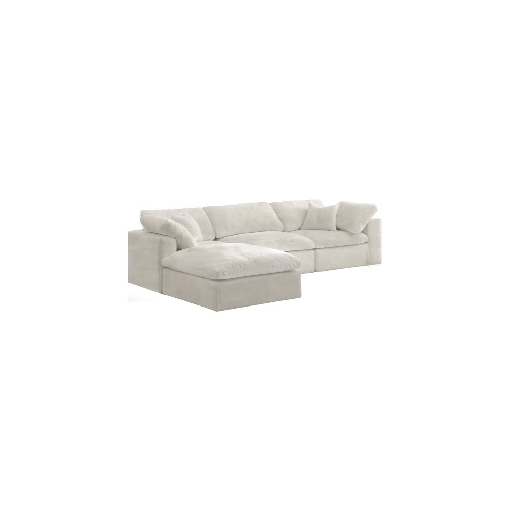 Cozy Cream Velvet Comfort Modular Sectional. Picture 2