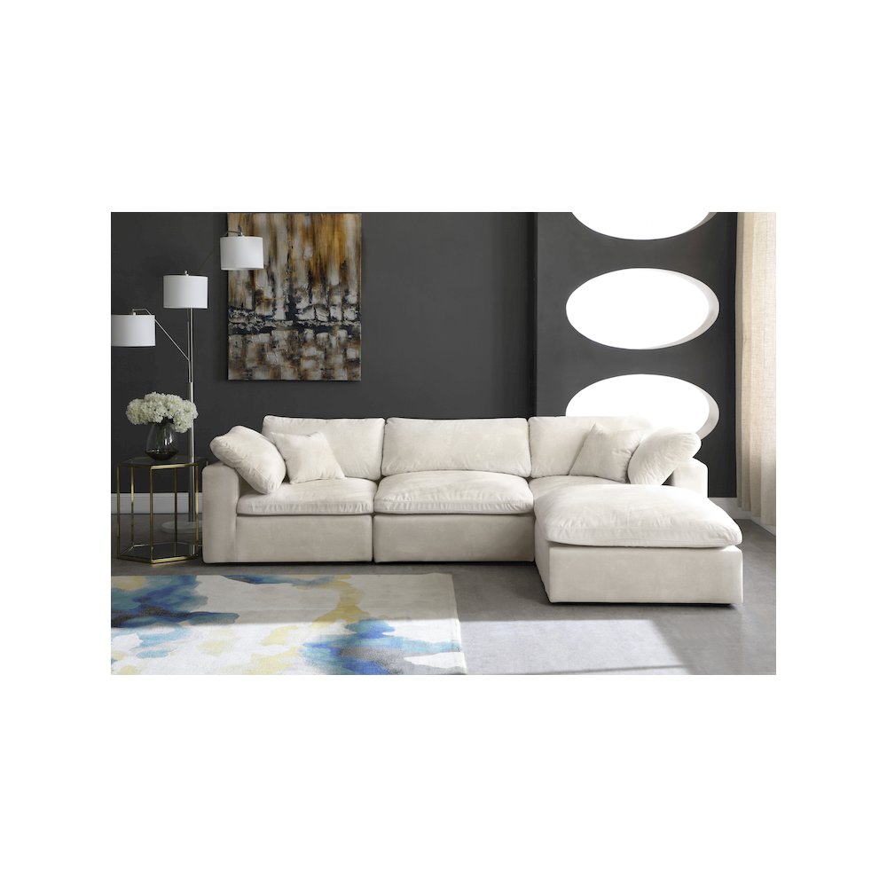 Cozy Cream Velvet Comfort Modular Sectional. Picture 5