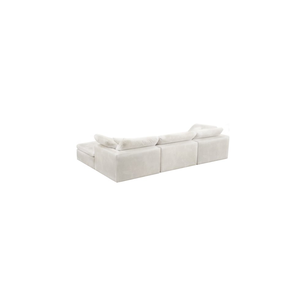 Cozy Cream Velvet Comfort Modular Sectional. Picture 7
