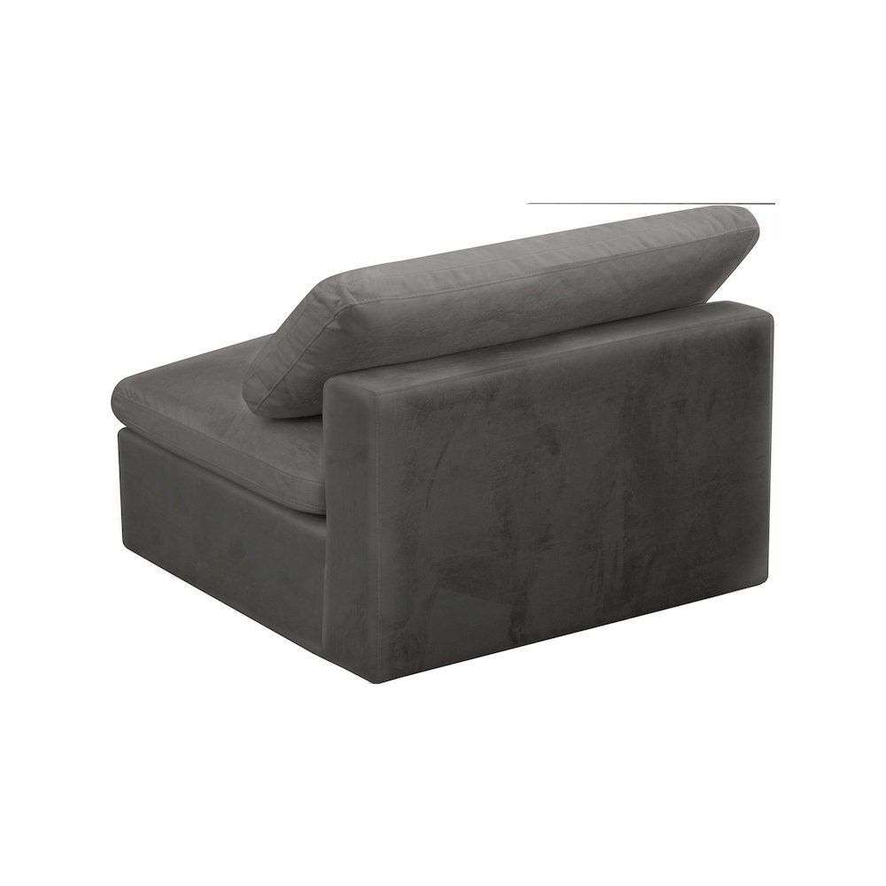 Cozy Grey Velvet Chair. Picture 3