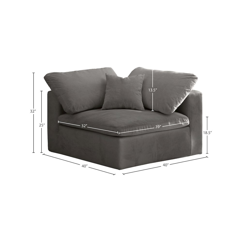 Cozy Grey Velvet Chair. Picture 4
