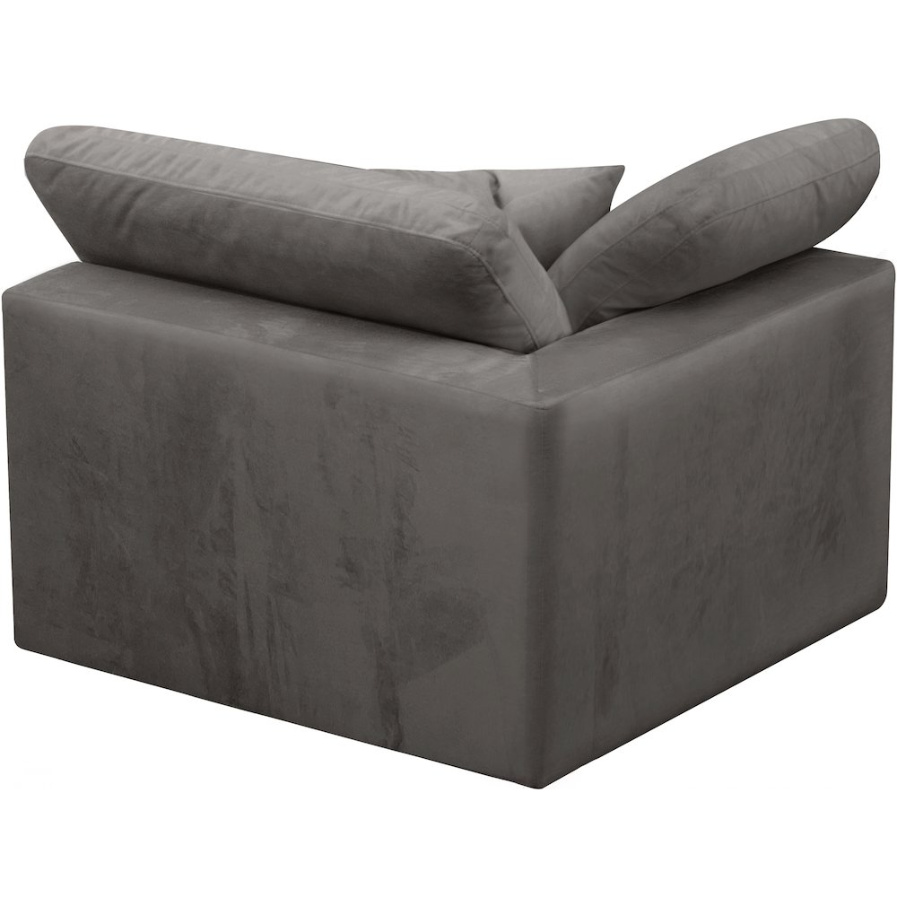 Cozy Grey Velvet Chair. Picture 2