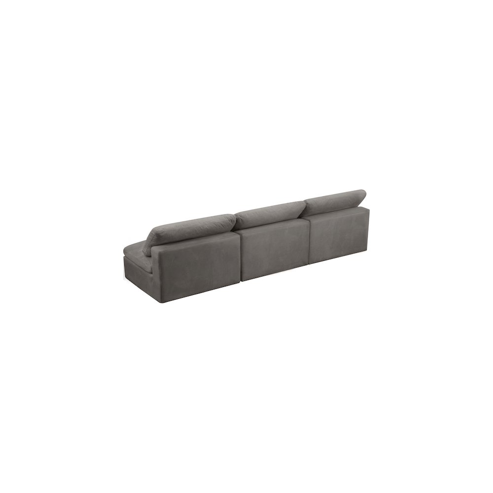 Cozy Grey Velvet Comfort Modular Armless Sofa. Picture 3
