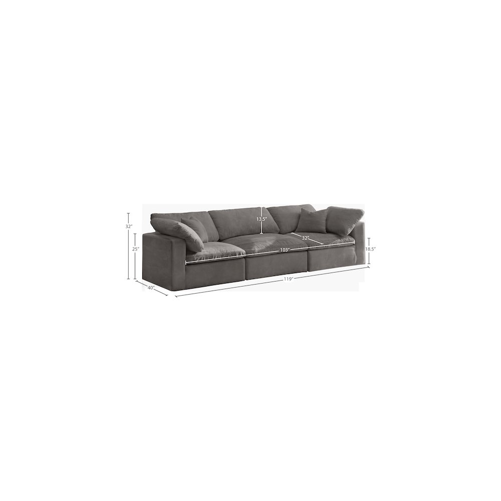 Cozy Grey Velvet Comfort Modular Sofa. Picture 7