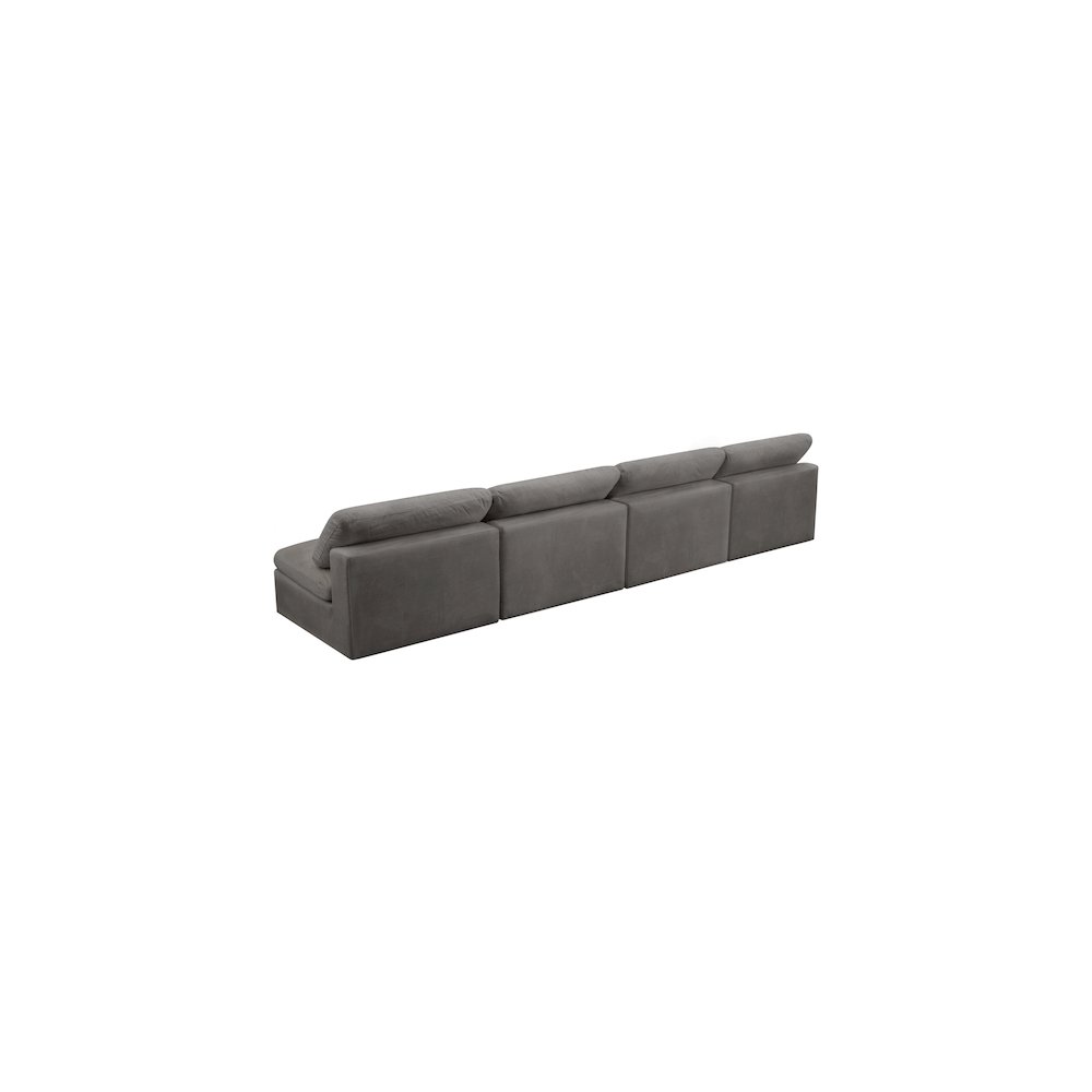 Cozy Grey Velvet Comfort Modular Armless Sofa. Picture 3