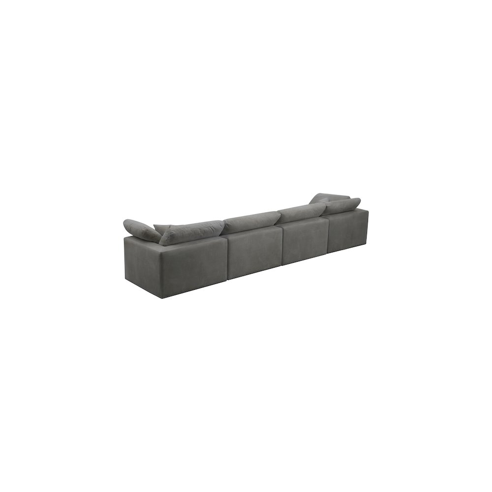 Cozy Grey Velvet Comfort Modular Sofa. Picture 3