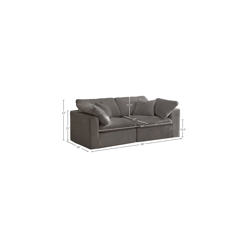 Cozy Grey Velvet Comfort Modular Sofa. Picture 7