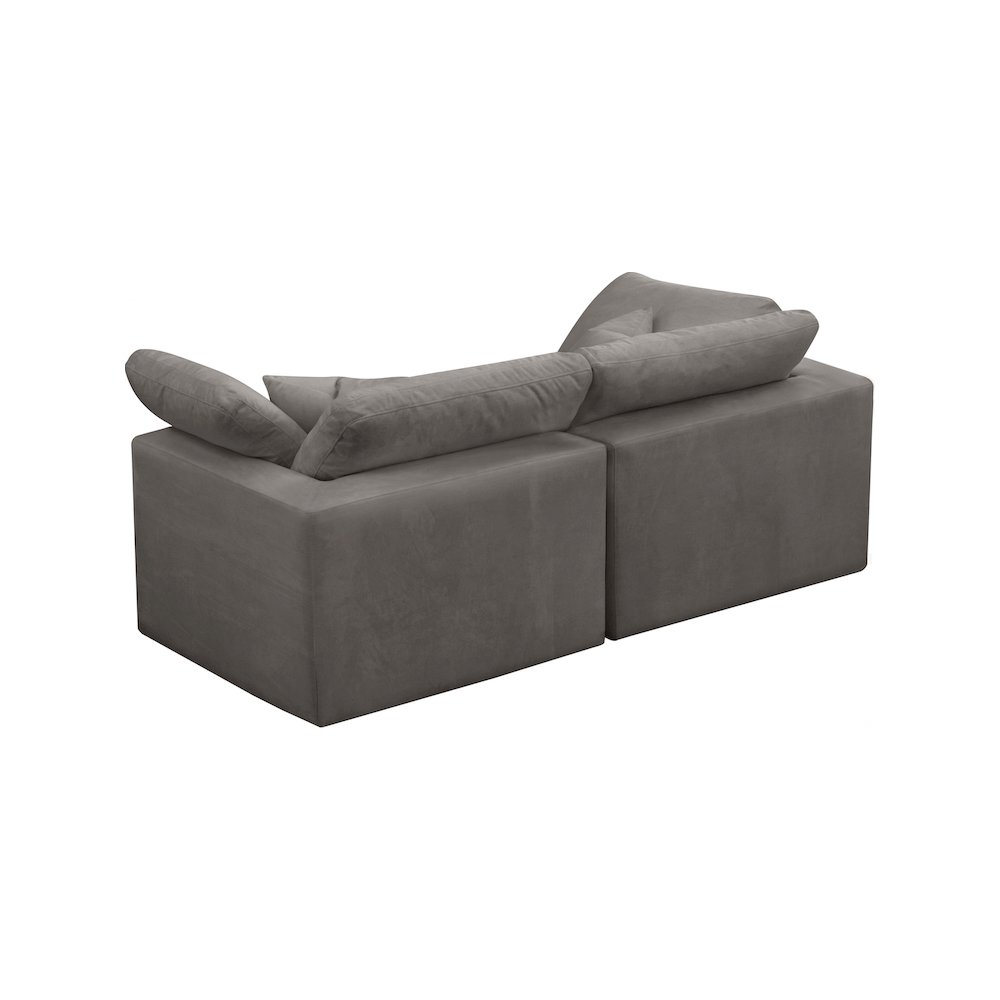 Cozy Grey Velvet Comfort Modular Sofa. Picture 3