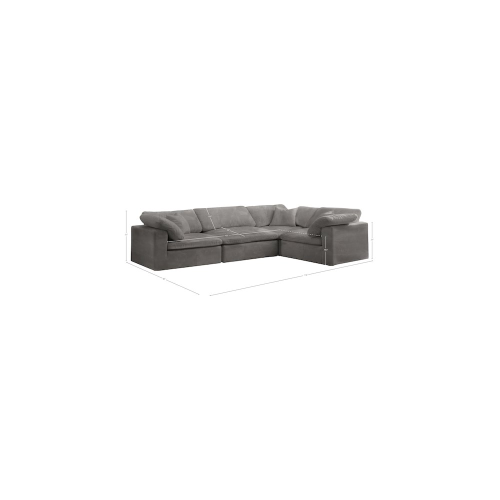 Cozy Grey Velvet Modular Sectional. Picture 6