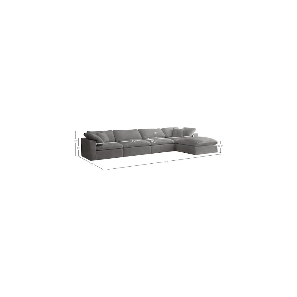 Cozy Grey Velvet Comfort Modular Sectional. Picture 10