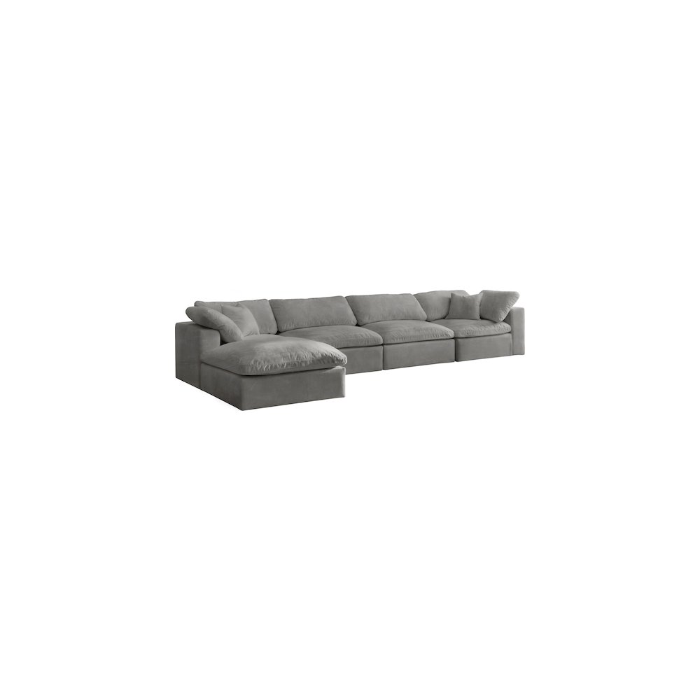 Cozy Grey Velvet Comfort Modular Sectional. Picture 2