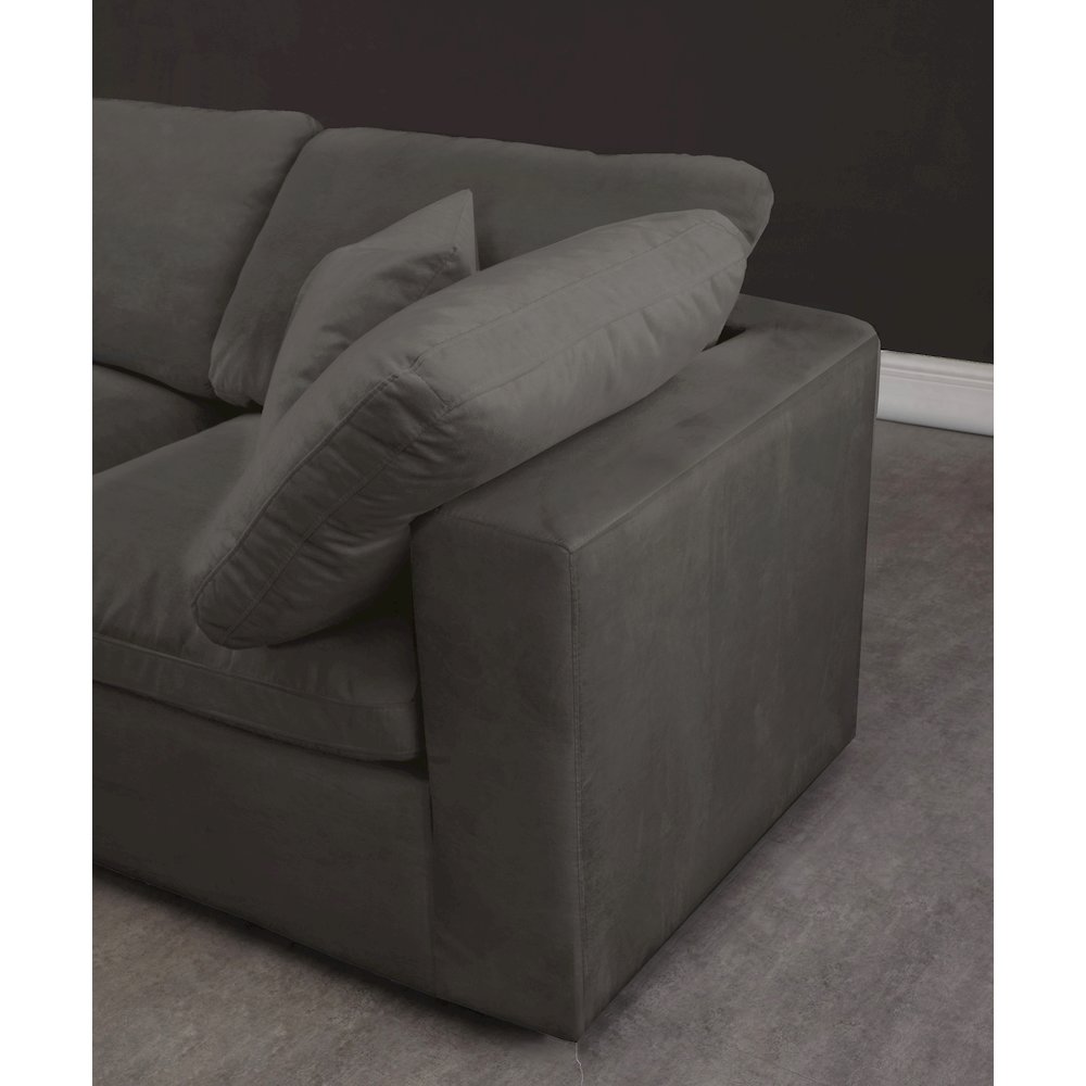 Cozy Grey Velvet Comfort Modular Sectional. Picture 7