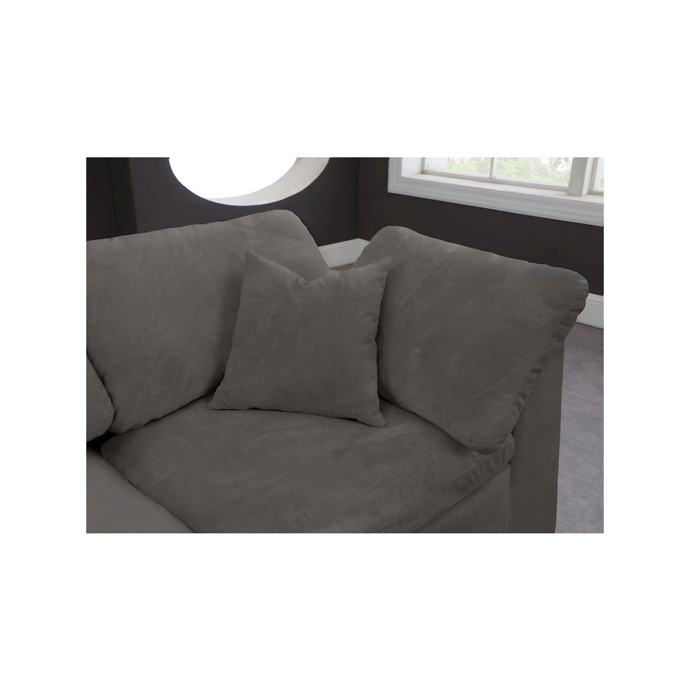 Cozy Grey Velvet Comfort Modular Sectional. Picture 8