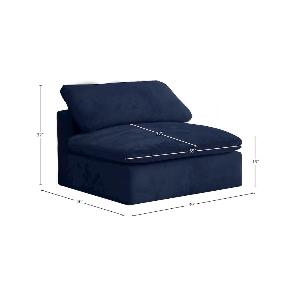 Cozy Navy Velvet Chair. Picture 5