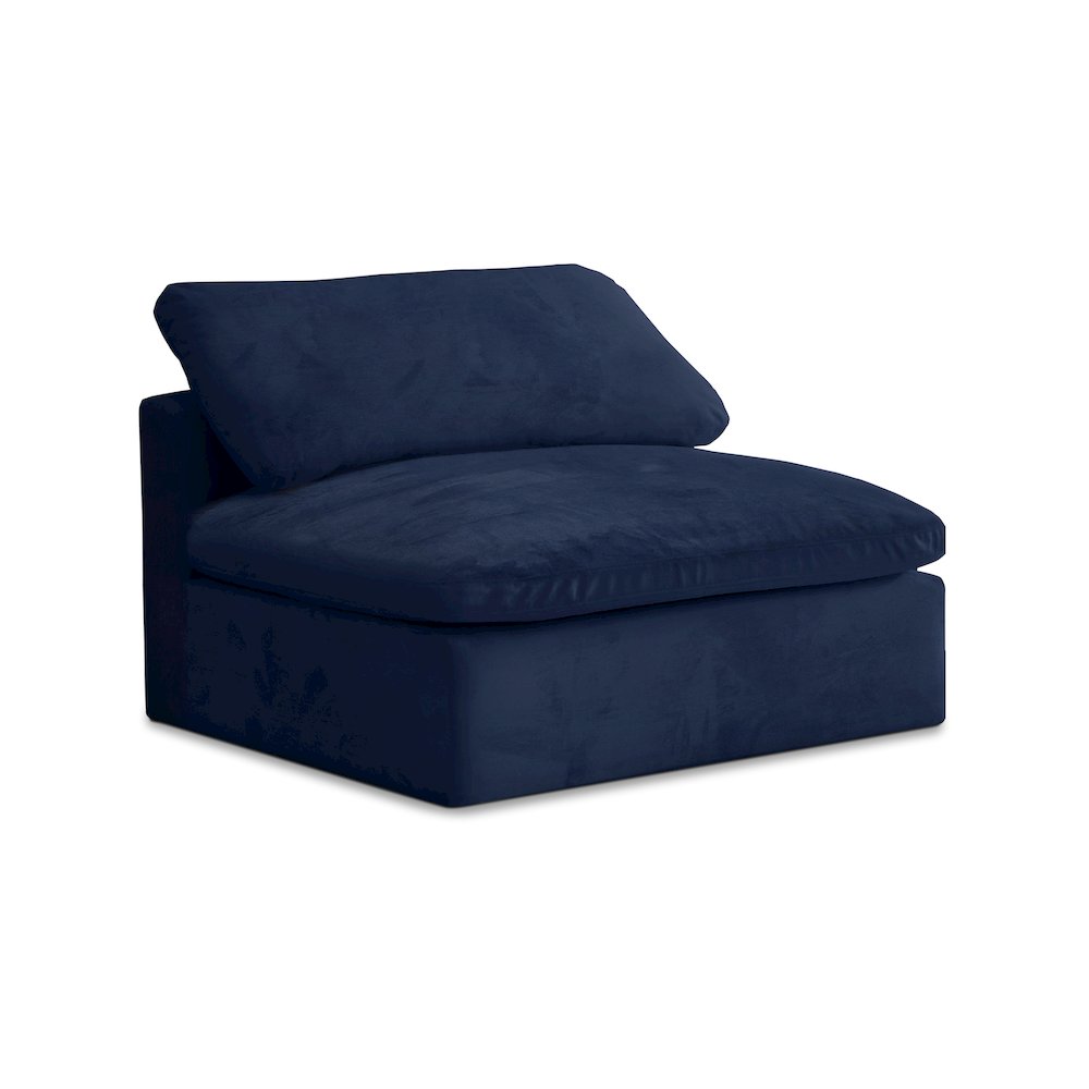 Cozy Navy Velvet Chair. Picture 1