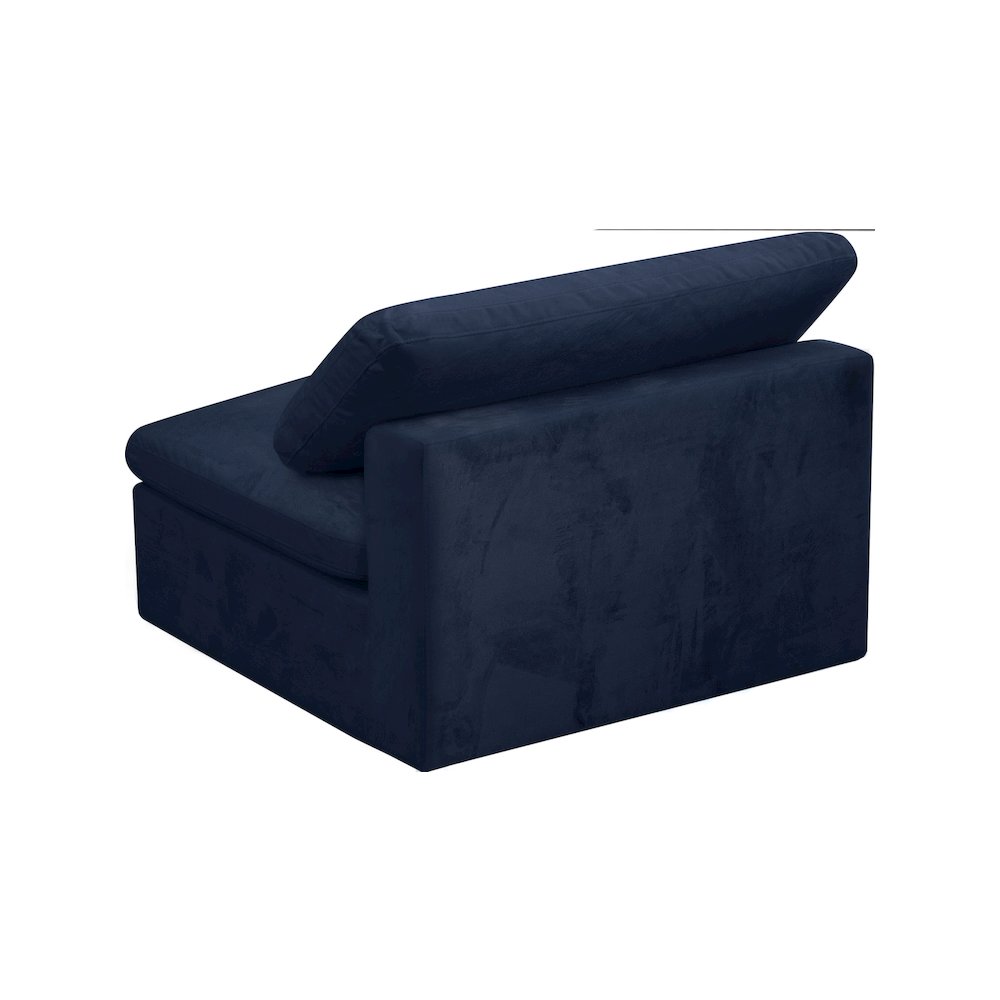 Cozy Navy Velvet Chair. Picture 3