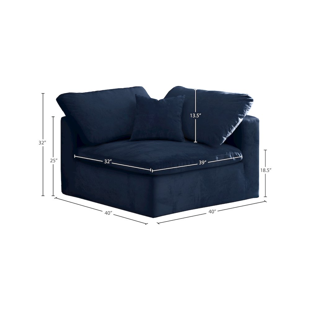 Cozy Navy Velvet Chair. Picture 4