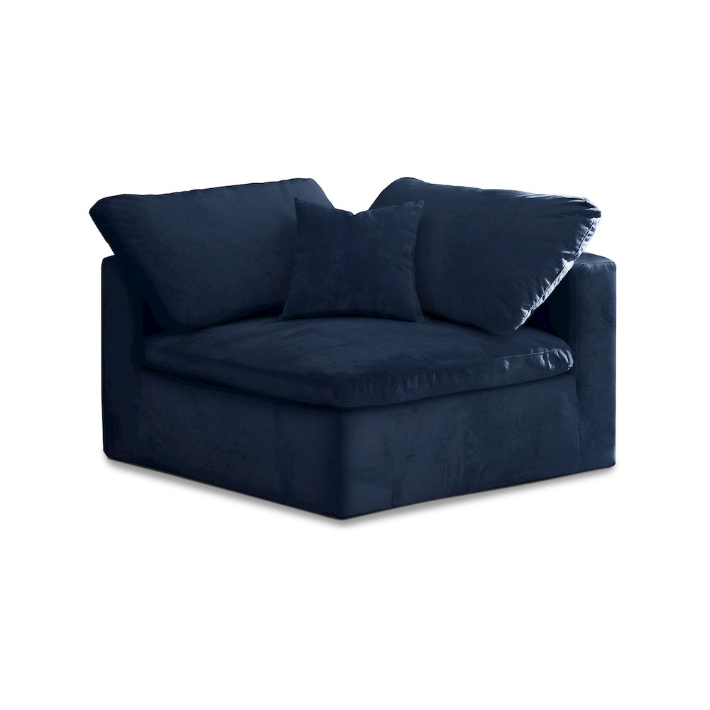 Cozy Navy Velvet Chair. Picture 1