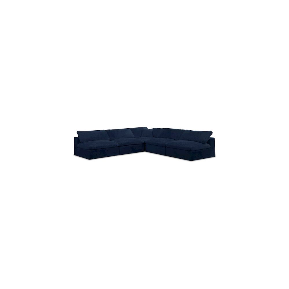 Cozy Navy Velvet Comfort Modular Sectional. Picture 1