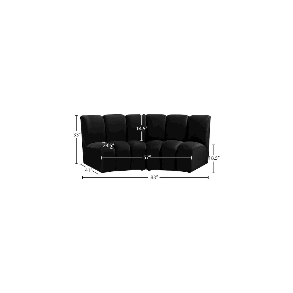 Infinity Black Velvet 2pc. Modular Sectional. Picture 10