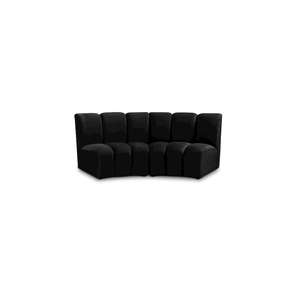 Infinity Black Velvet 2pc. Modular Sectional. Picture 1