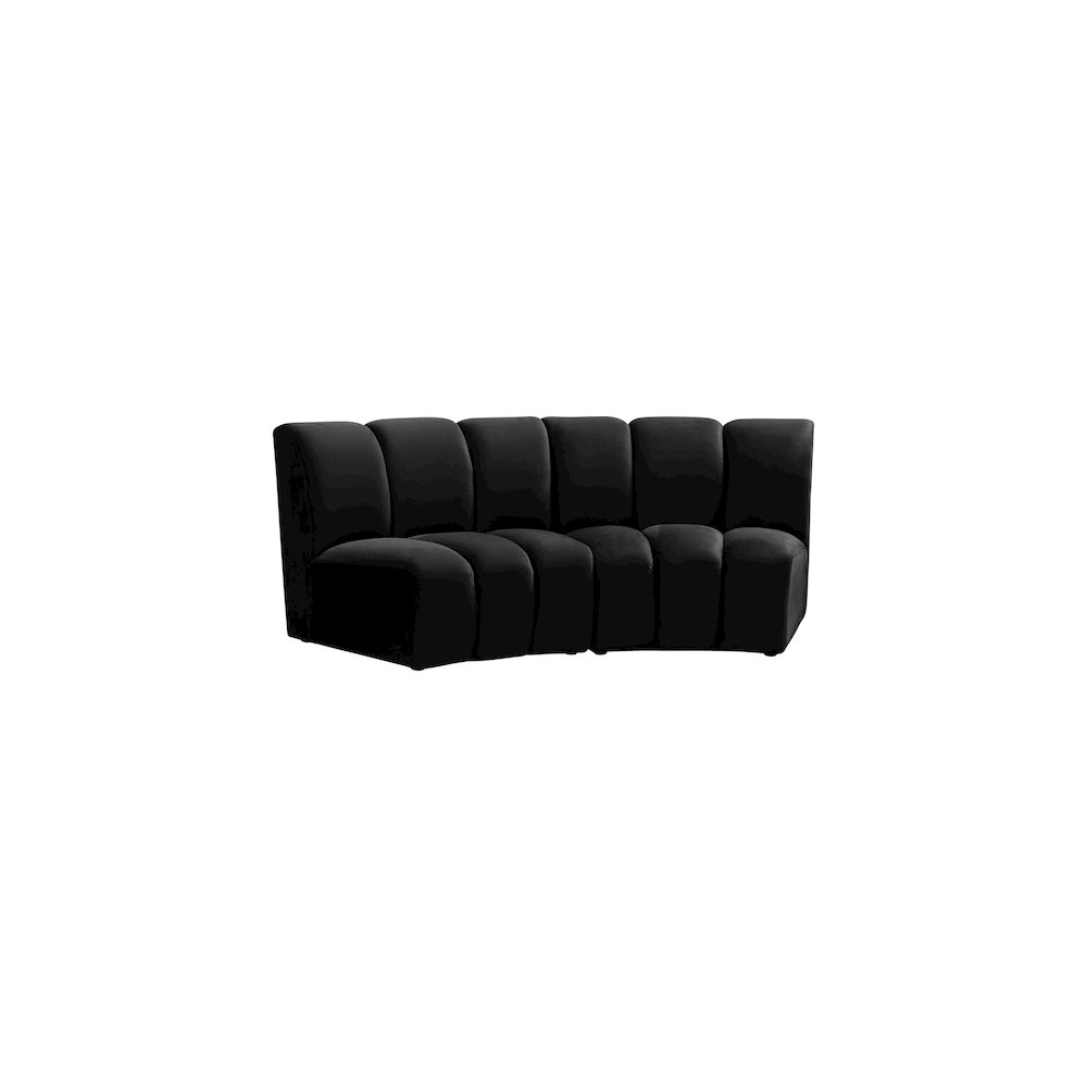 Infinity Black Velvet 2pc. Modular Sectional. Picture 2