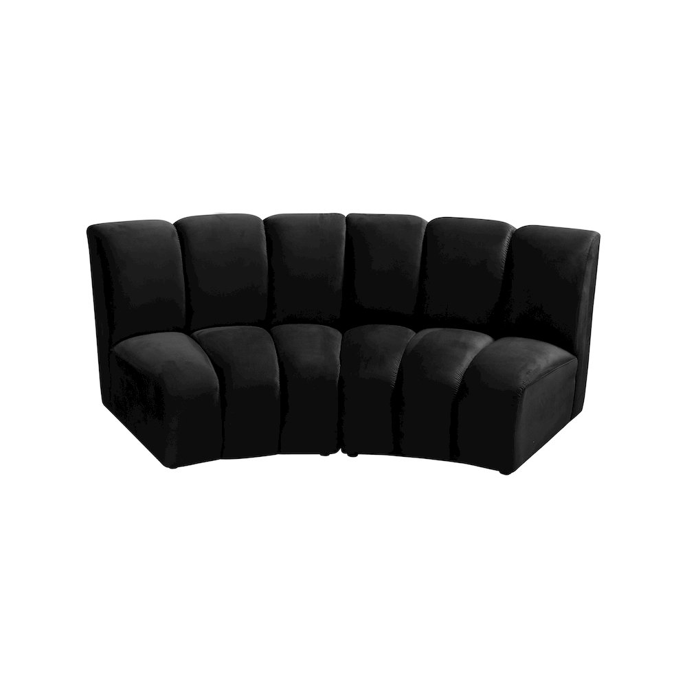 Infinity Black Velvet 2pc. Modular Sectional. Picture 4