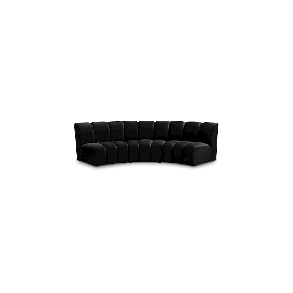 Infinity Black Velvet 3pc. Modular Sectional. Picture 1