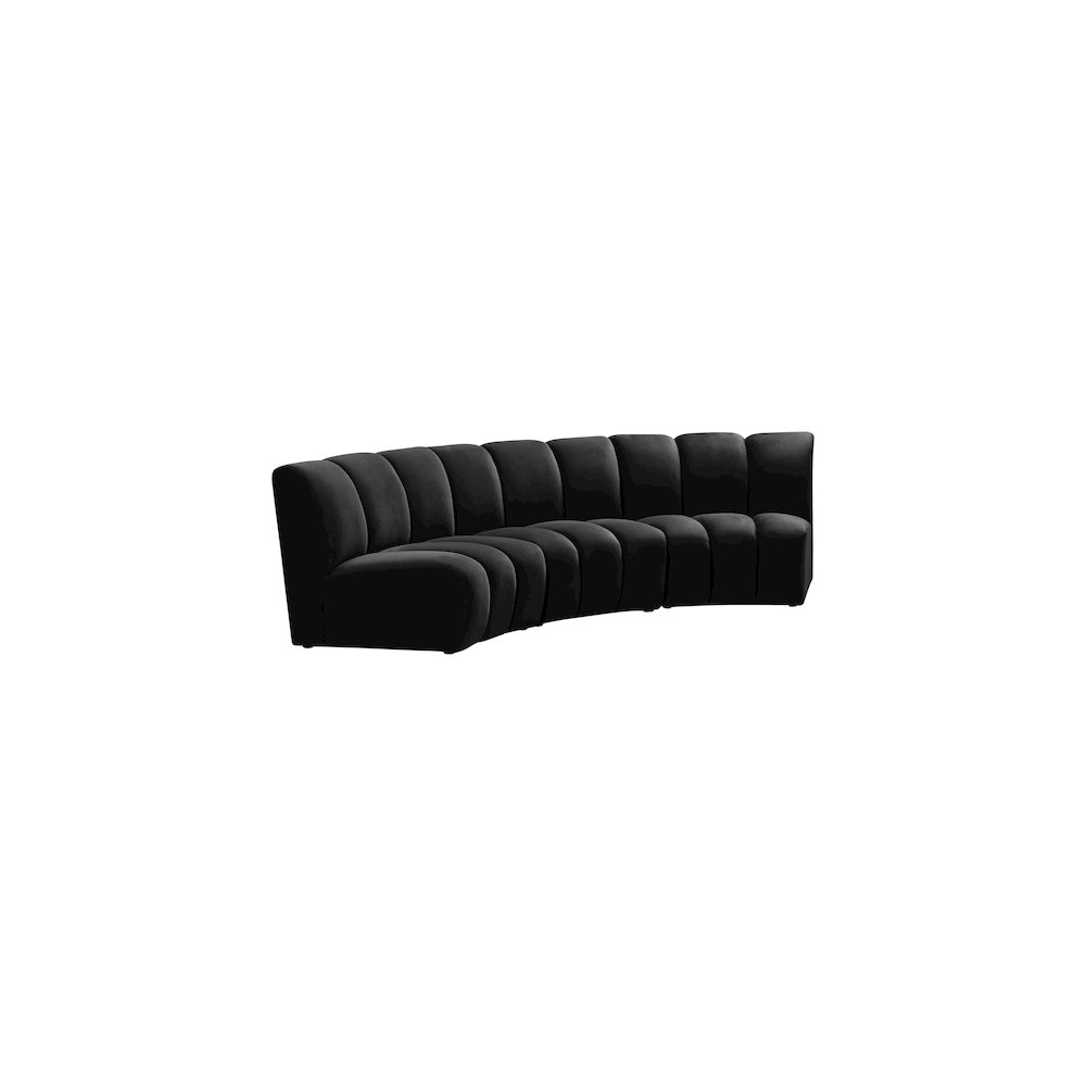 Infinity Black Velvet 3pc. Modular Sectional. Picture 2