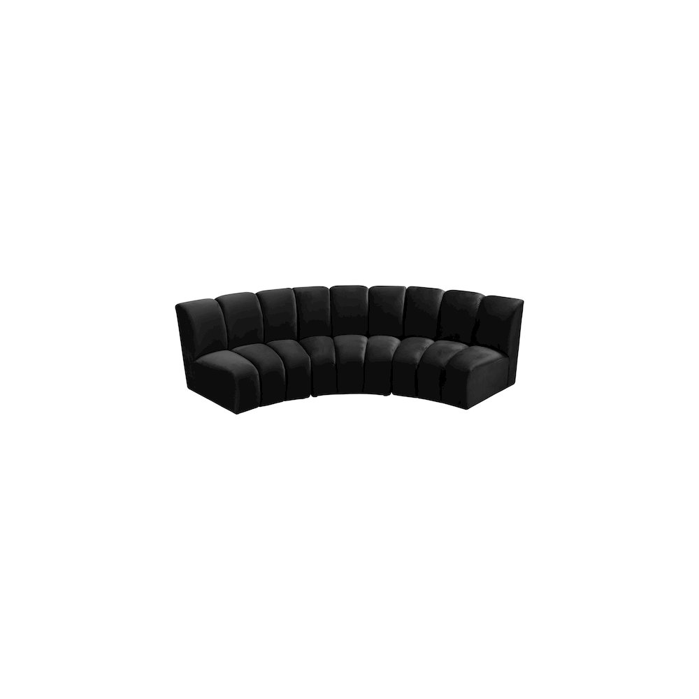 Infinity Black Velvet 3pc. Modular Sectional. Picture 4