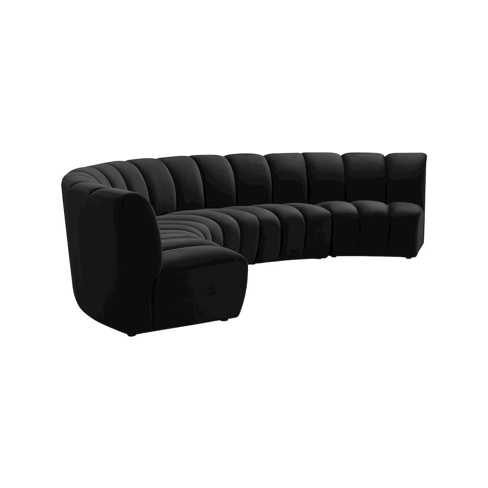 Infinity Black Velvet 5pc. Modular Sectional. Picture 4