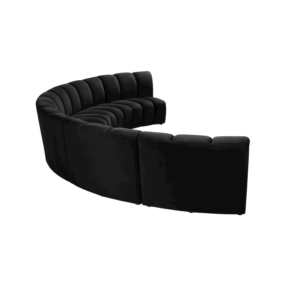 Infinity Black Velvet 5pc. Modular Sectional. Picture 5