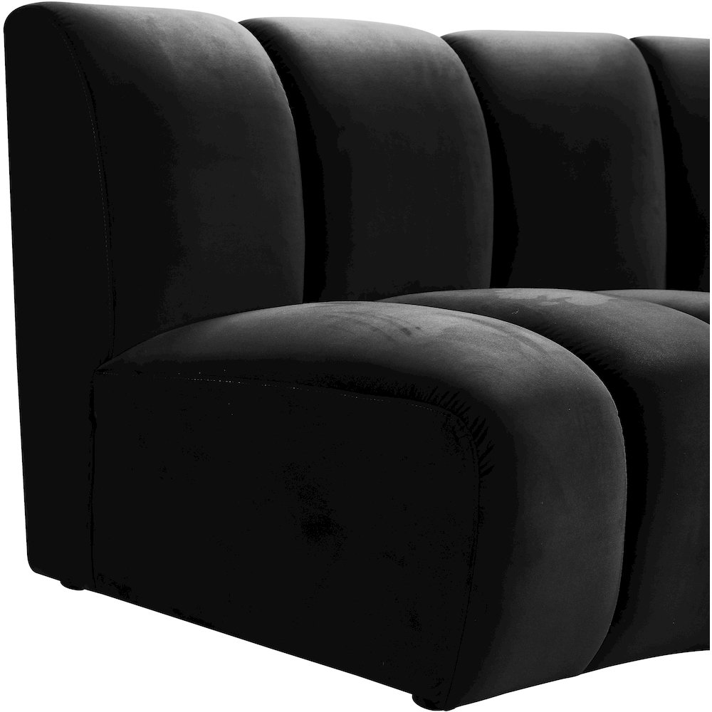 Infinity Black Velvet 6pc. Modular Sectional. Picture 8