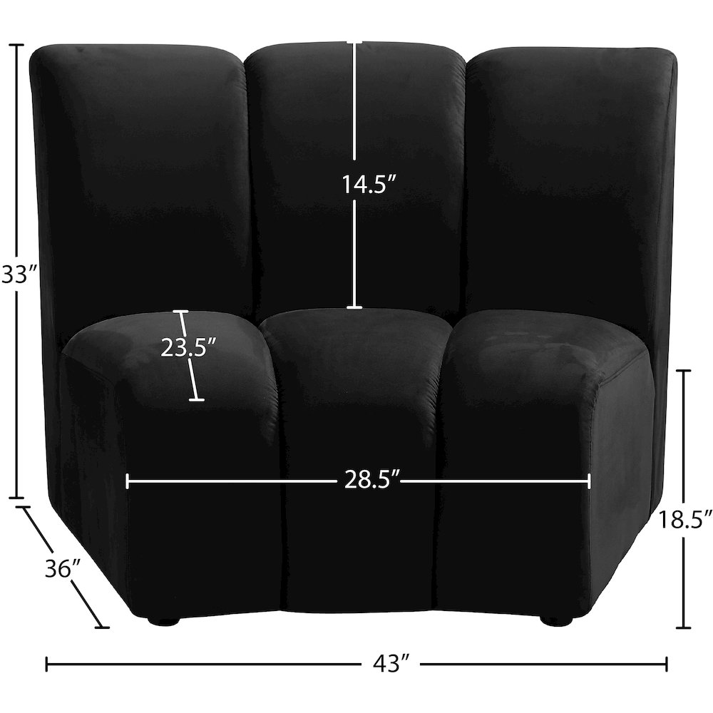 Infinity Black Velvet Modular Chair. Picture 6