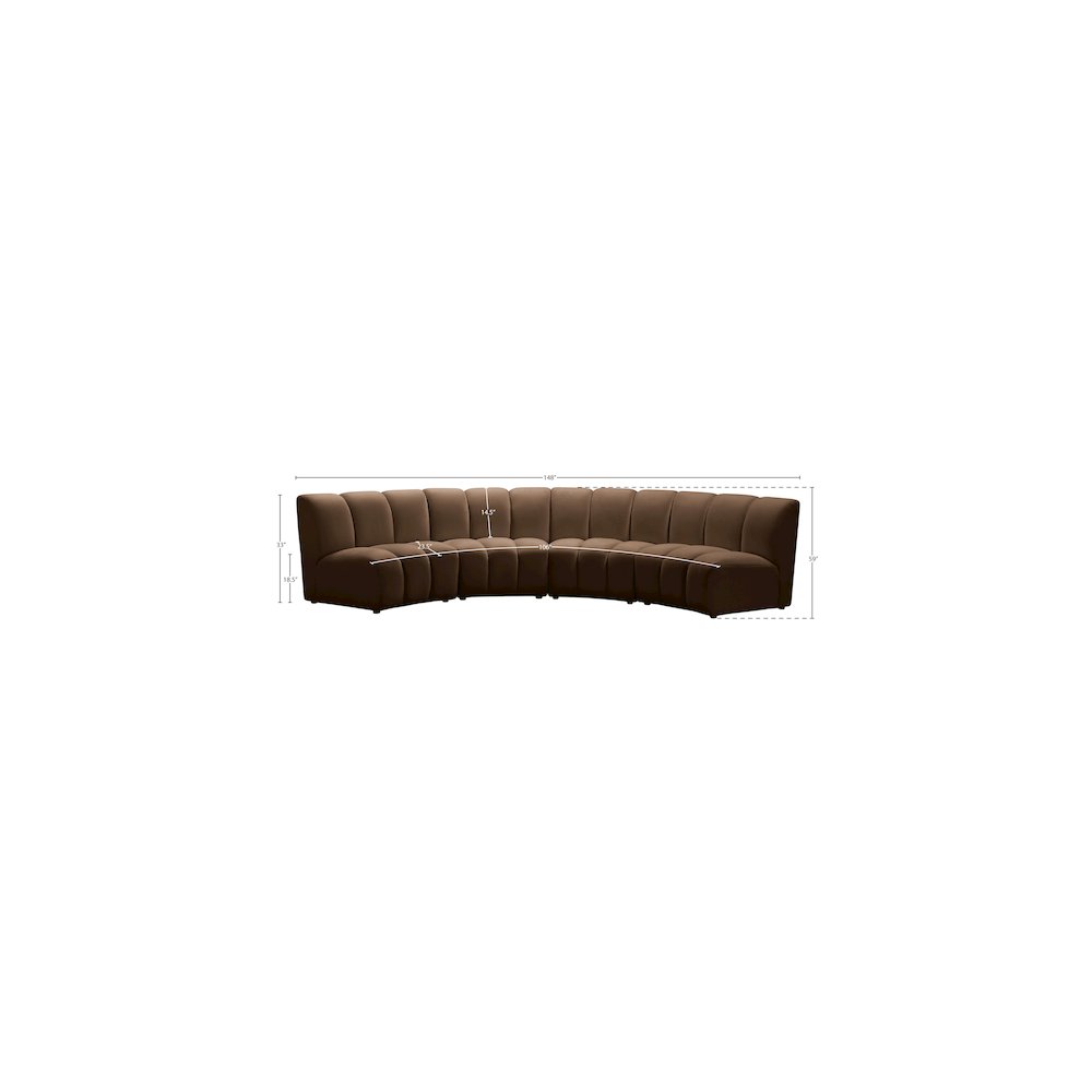 Infinity Brown Velvet 4pc. Modular Sectional. Picture 10