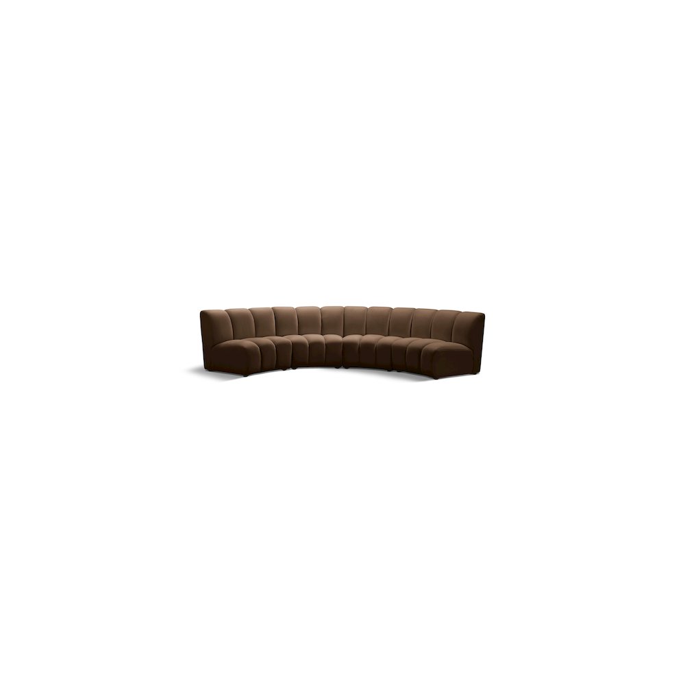 Infinity Brown Velvet 4pc. Modular Sectional. Picture 1