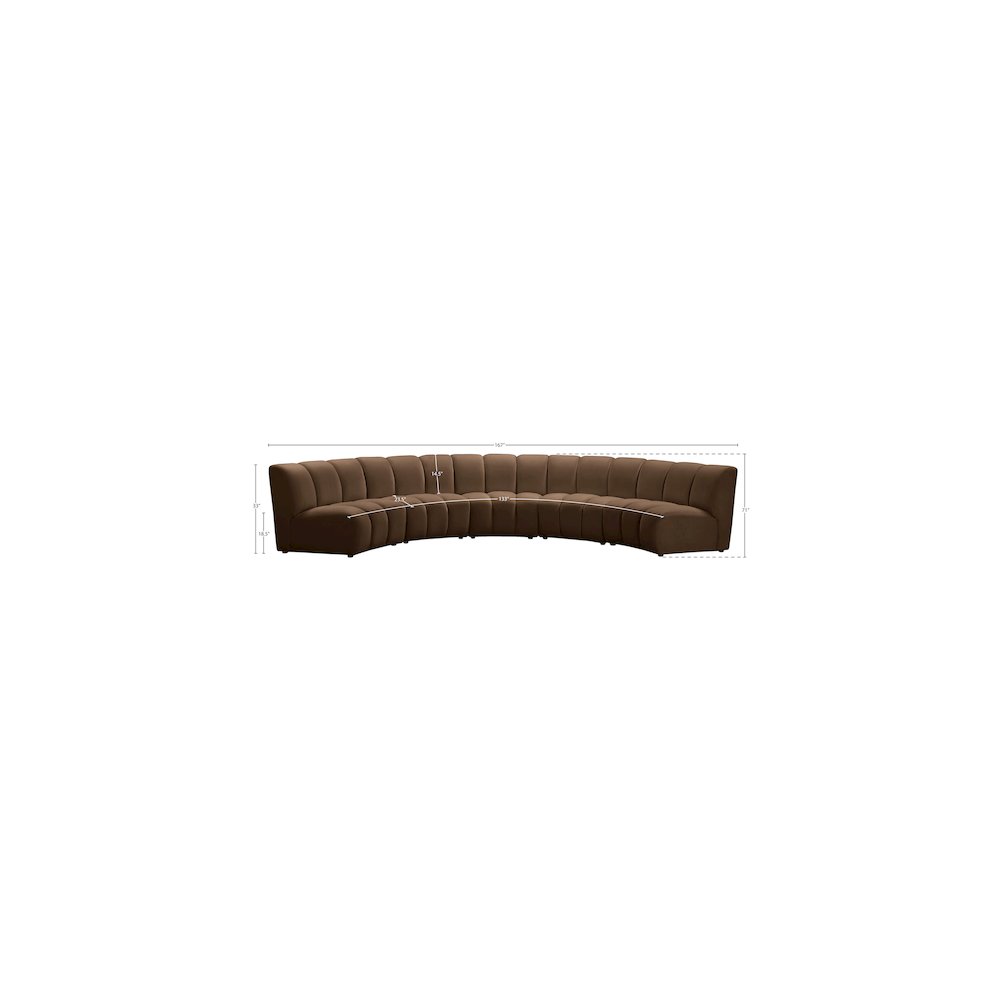 Infinity Brown Velvet 5pc. Modular Sectional. Picture 9