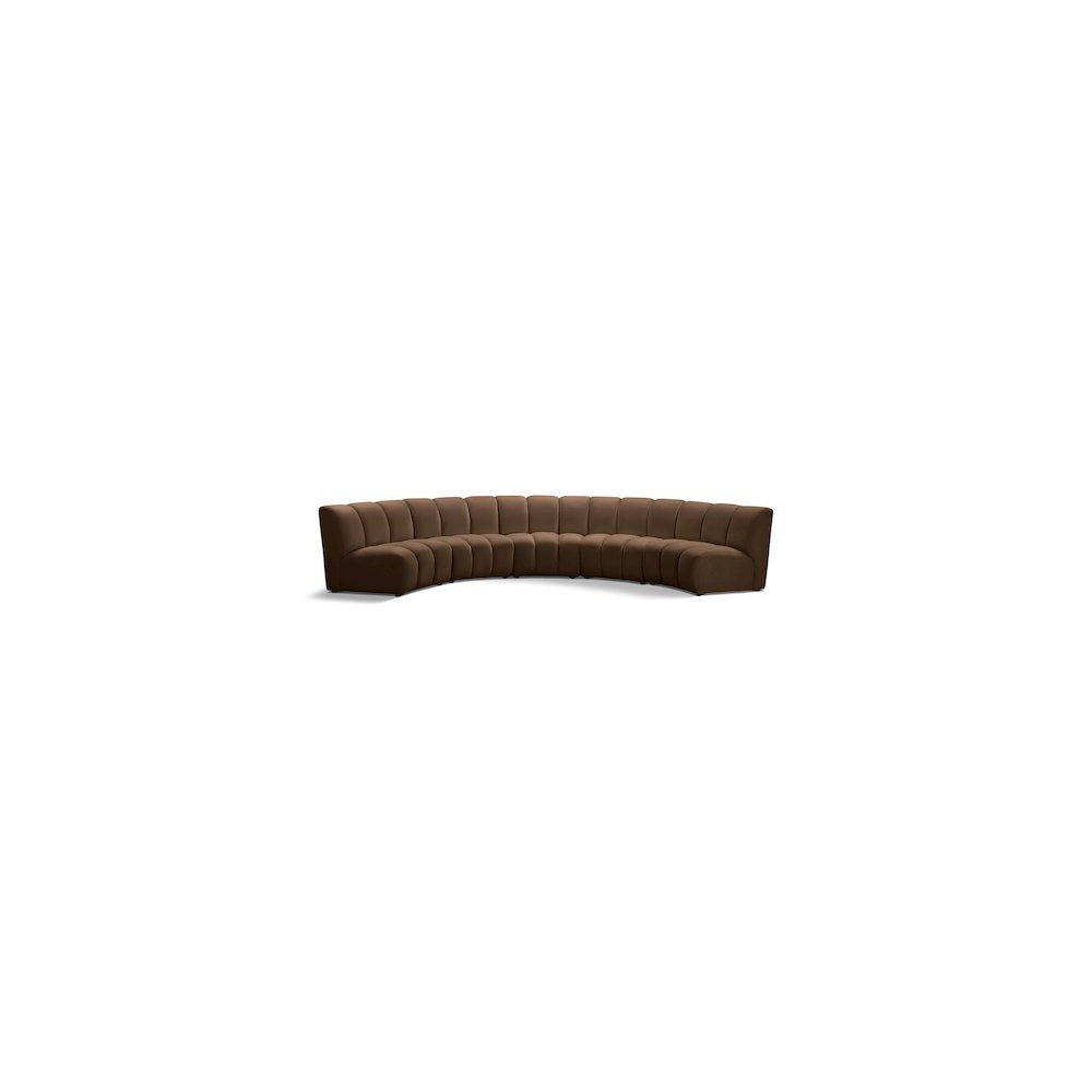 Infinity Brown Velvet 5pc. Modular Sectional. Picture 1