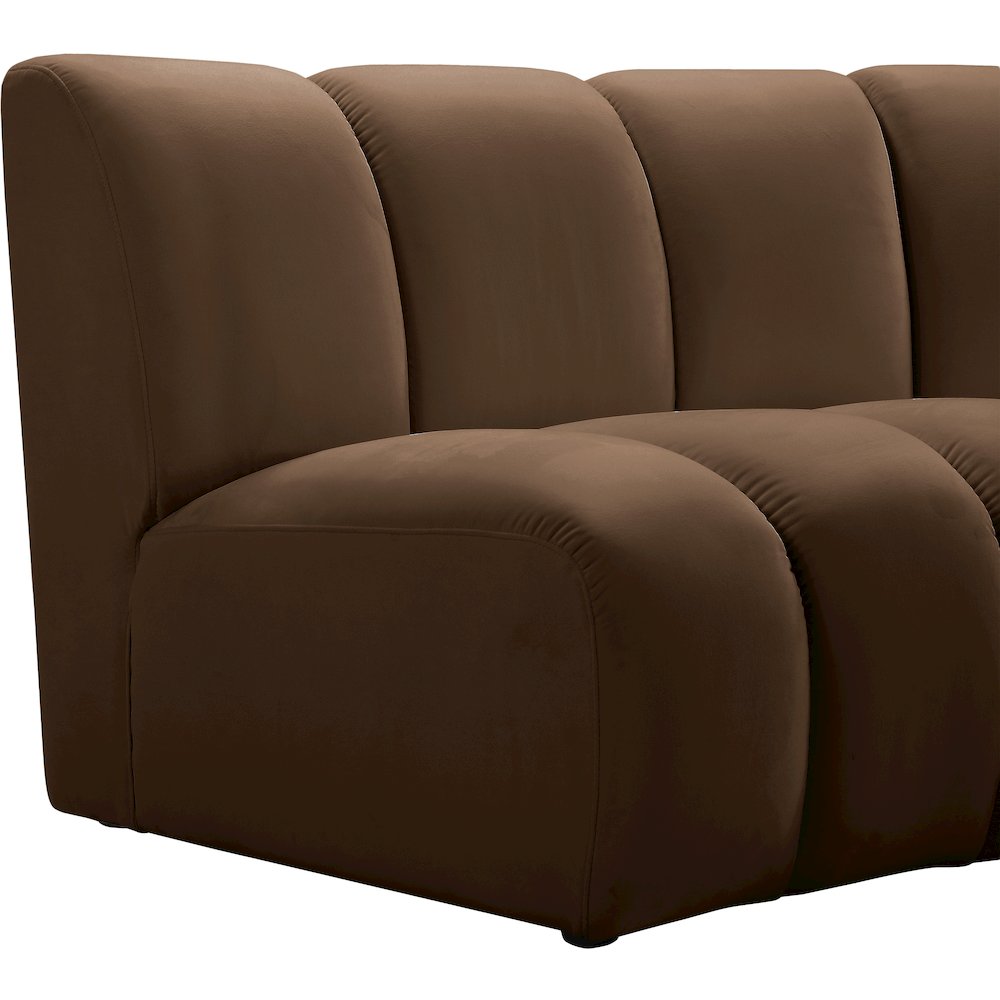 Infinity Brown Velvet 5pc. Modular Sectional. Picture 6